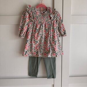 Bonnie Jean Pink Floral Top Set